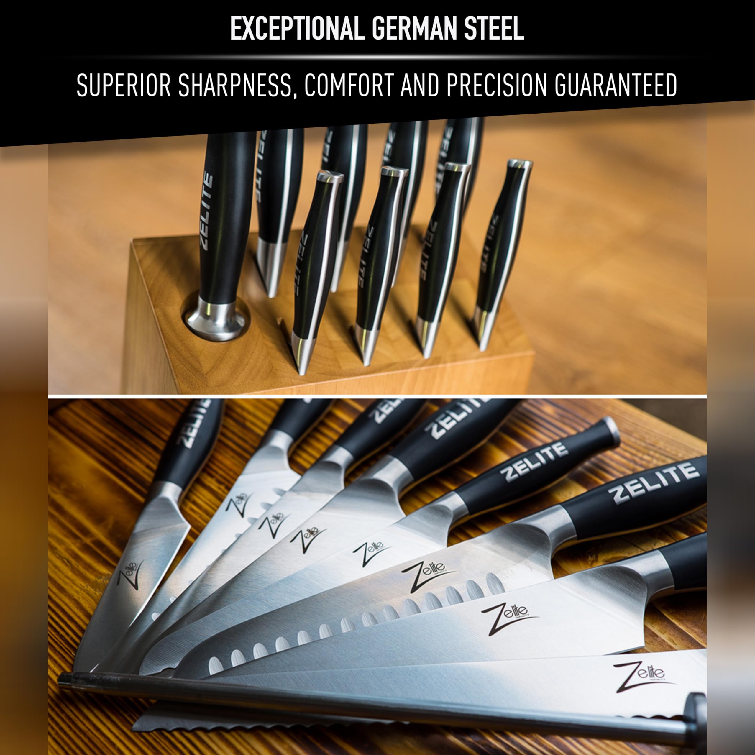 Amazon.com: Zelite Infinity Knife Block Set (9-pc), Kitchen Knife